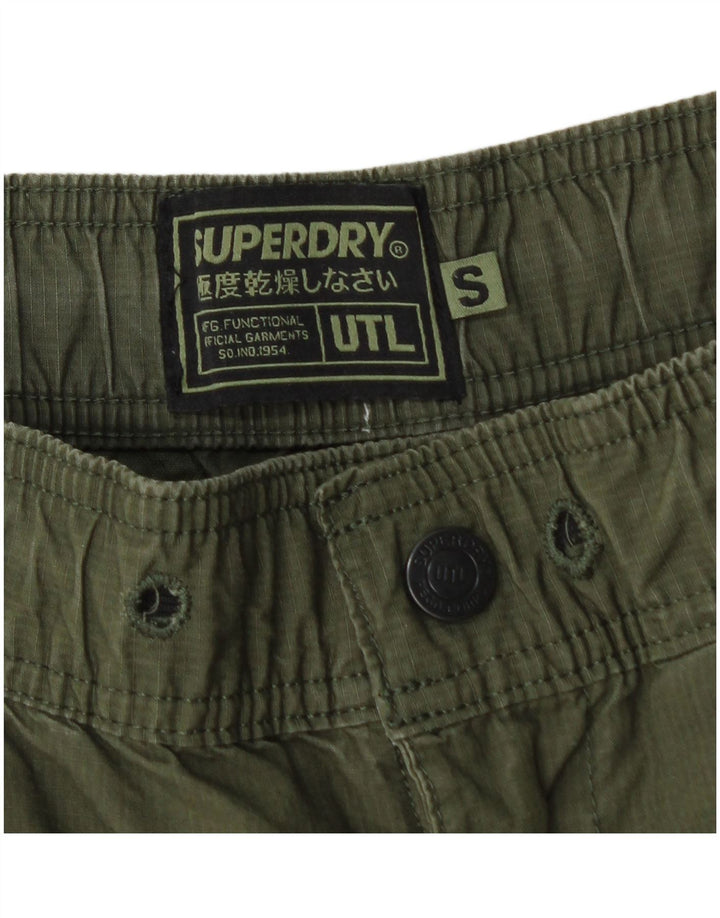 Pantaloncini cargo da uomo Superdry piccoli W30 in cotone verde