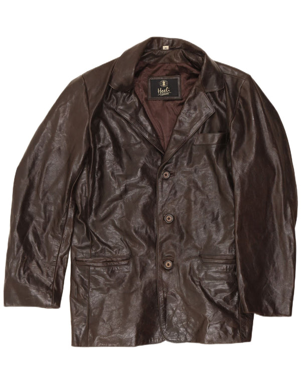Giacca in pelle da uomo Heeli UK 42 XL in pelle marrone