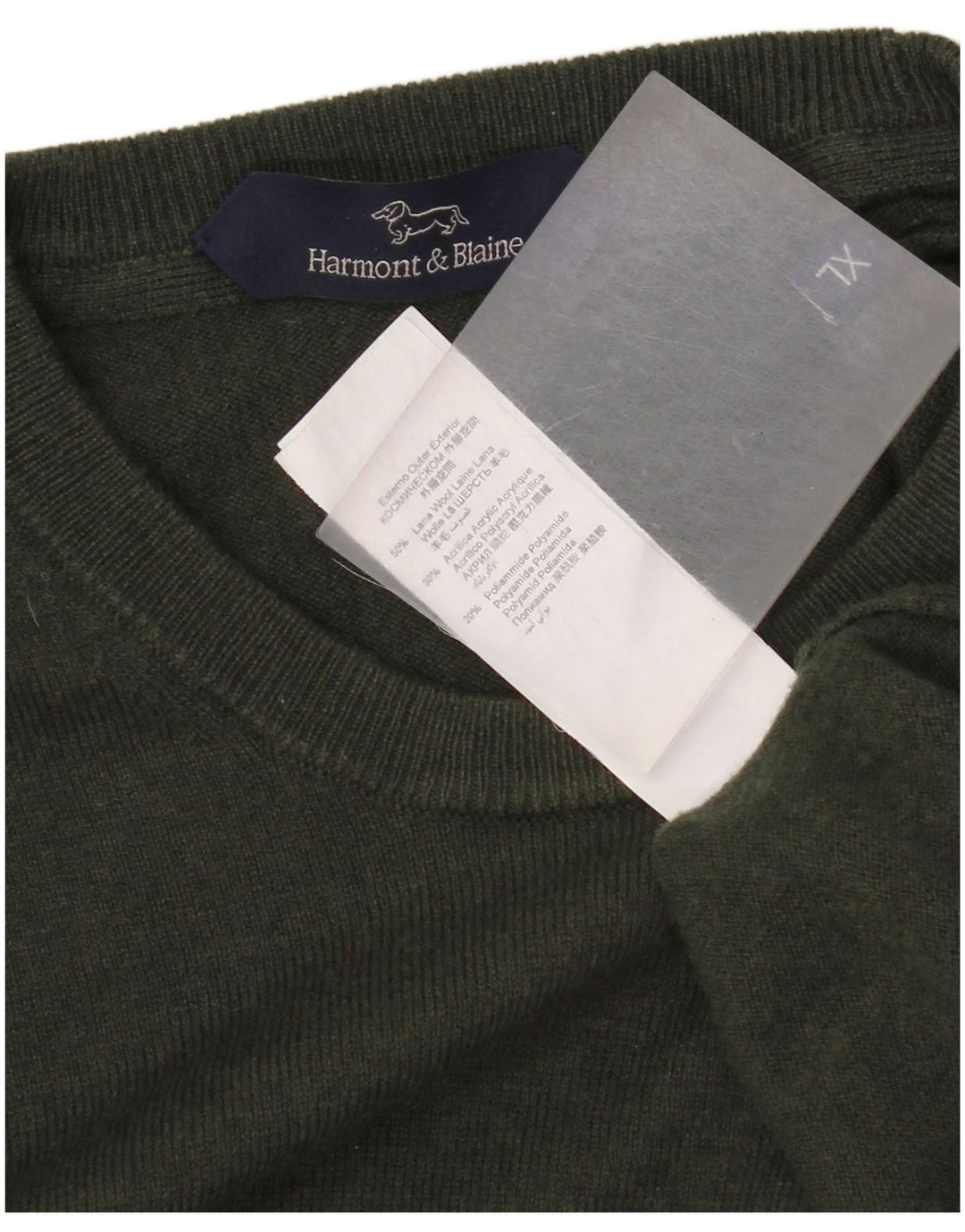 Maglione maglione girocollo da uomo Harmont & Blaine XL lana verde