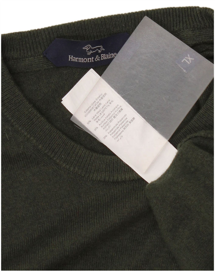 Maglione maglione girocollo da uomo Harmont & Blaine XL lana verde
