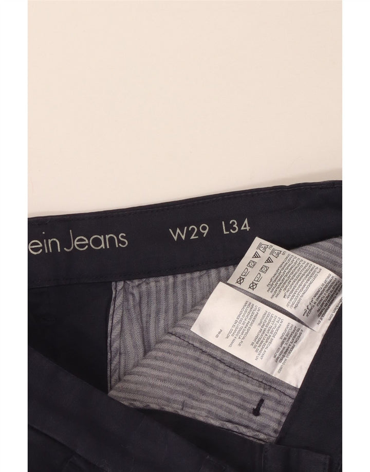 Pantaloni chino slim da uomo Calvin Klein W29 L34 cotone blu navy