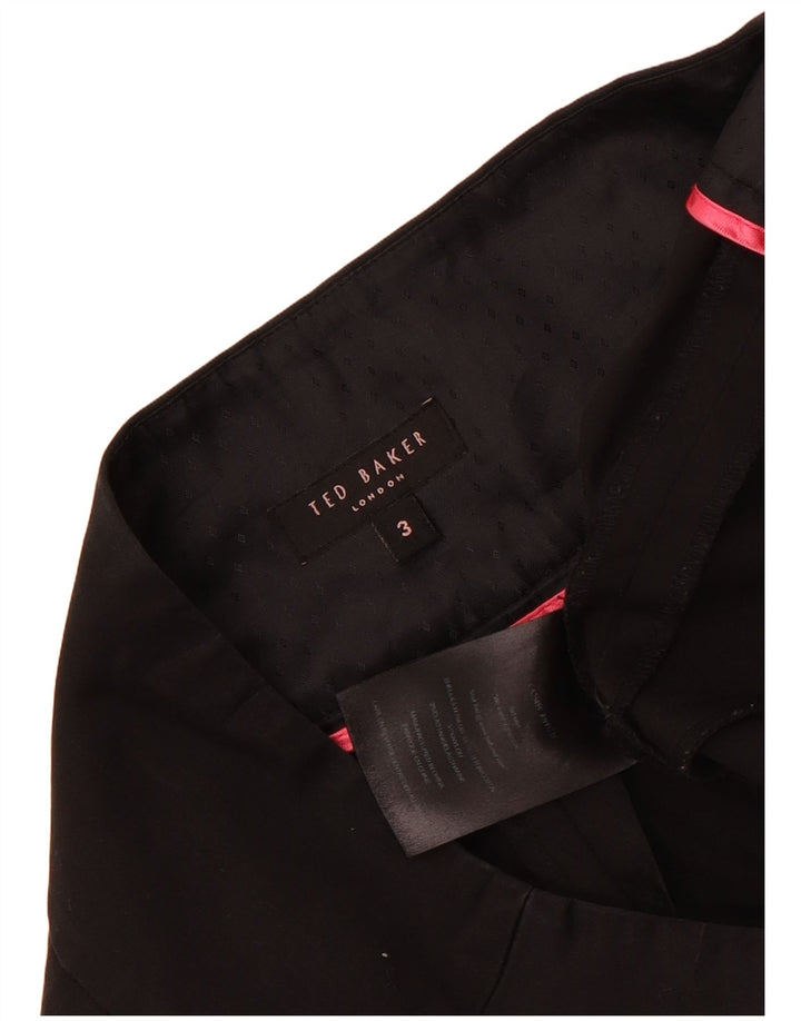 Pantaloni chino slim da donna Ted Baker taglia 3 media W30 L29 cotone nero