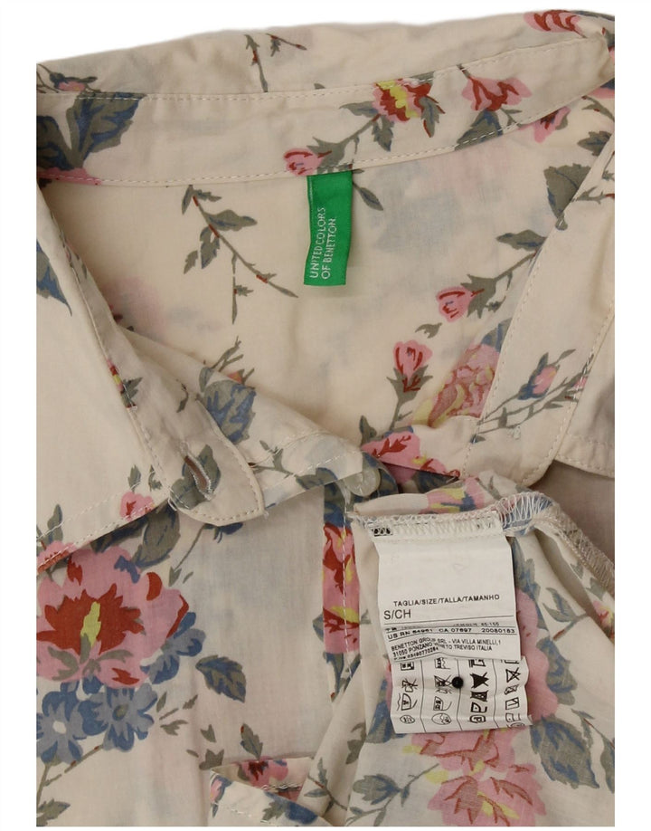 Camicia da donna Benetton UK 10 Small Off White Floral
