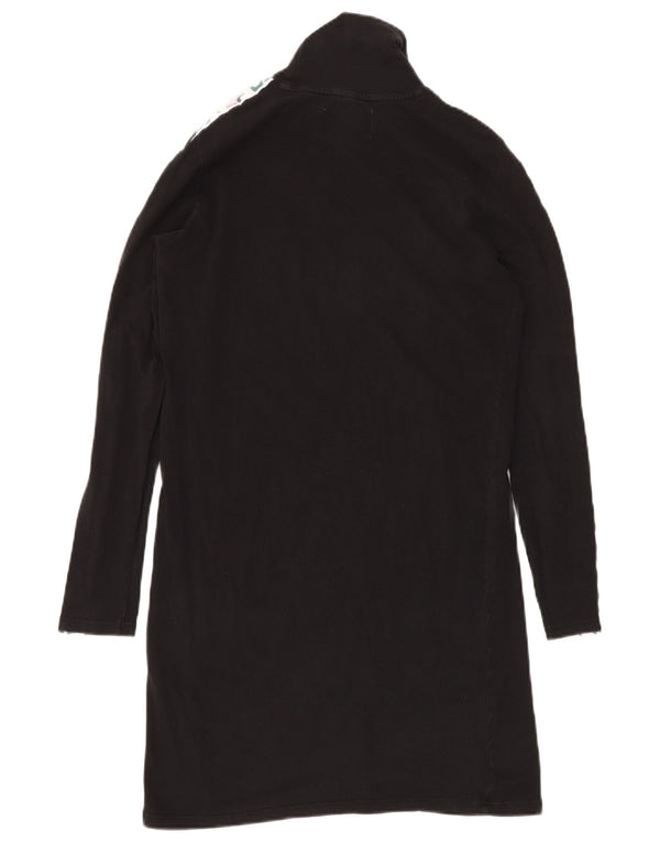 Abito t-shirt con collo alto grafico da donna FILA UK 10 Small Black Colourblock