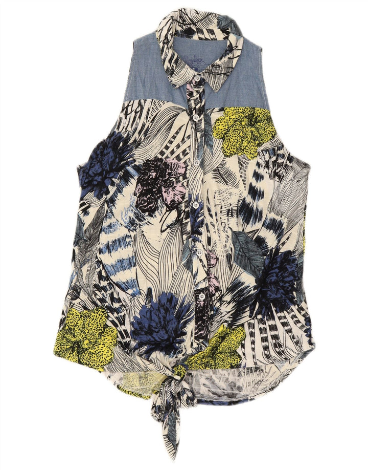 DESIGUAL Camicia senza maniche da donna Camicetta UK 14 Medio multicolore floreale