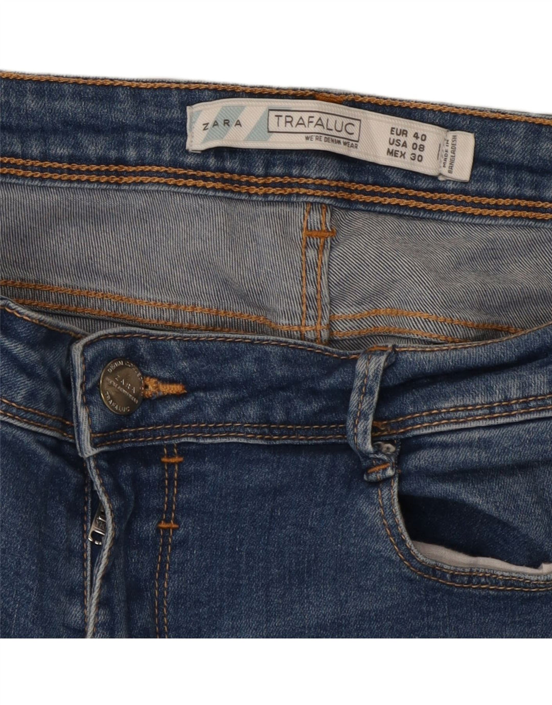 Jeans skinny da donna Zara EU 40 medi W30 L31 Blu