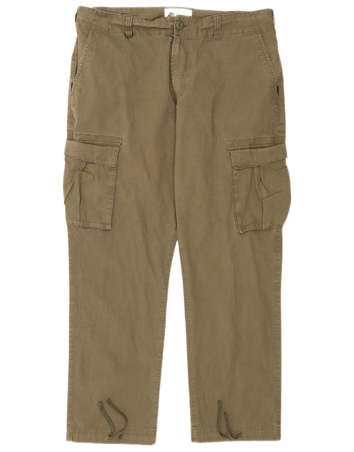 Pantaloni cargo dritti da uomo Nike W36 L27 cotone verde