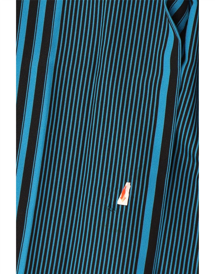 Gonna a pieghe da donna VINTAGE IT 44 media W32 poliestere a righe blu