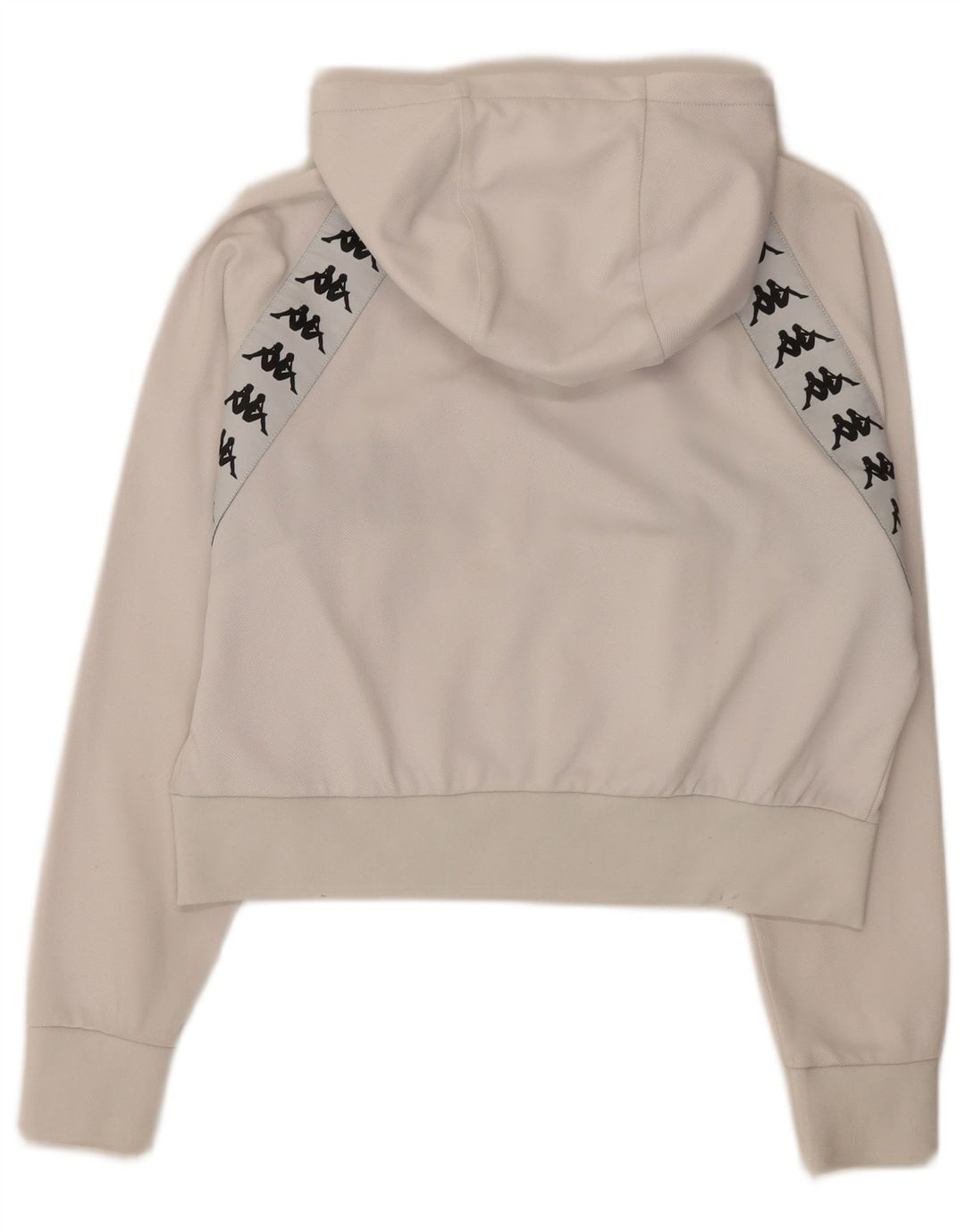 Maglione con cappuccio e zip grafica oversize da donna Kappa UK 10 piccolo bianco