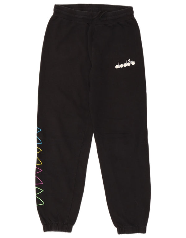 Pantaloni da tuta grafici da ragazzo Diadora Joggers 13-14 anni in cotone nero