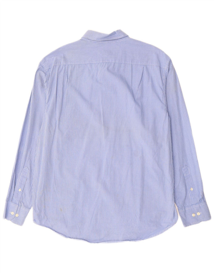 Camicia da uomo Izod grande in cotone a quadretti blu
