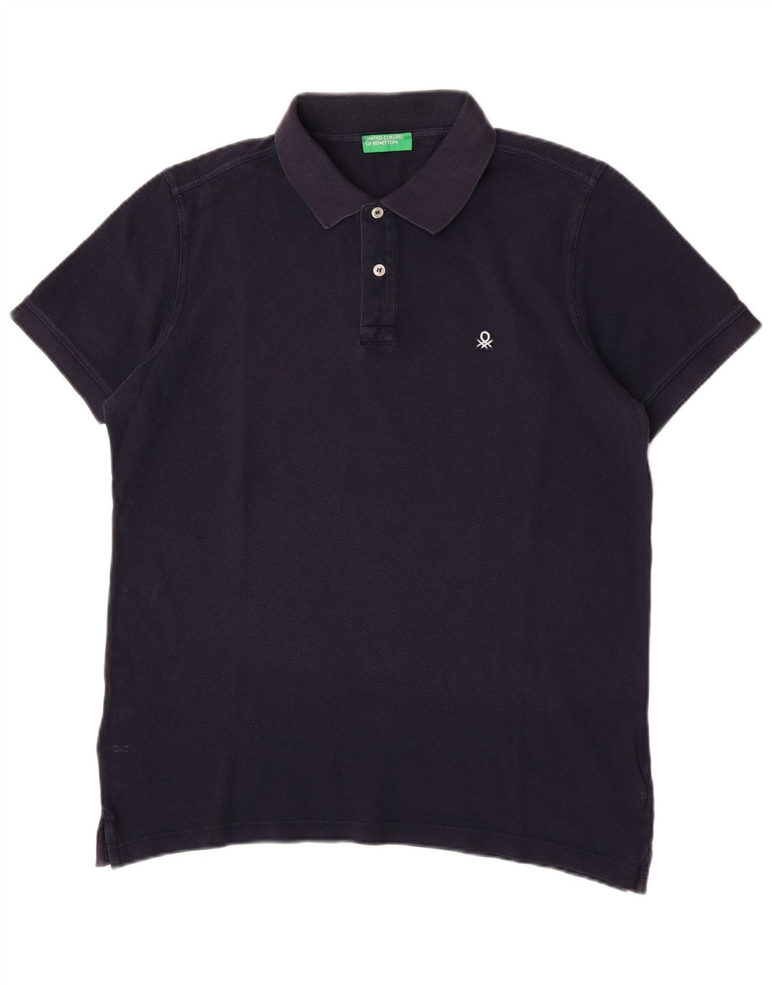 Polo Benetton Da Uomo Blu Navy Medio
