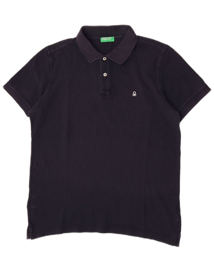 Polo Benetton Da Uomo Blu Navy Medio