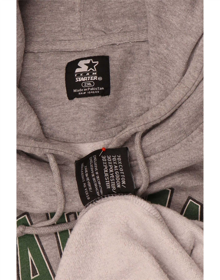 Maglione con cappuccio grafico Marshall Thundering Herd da uomo Starter 2XL cotone grigio