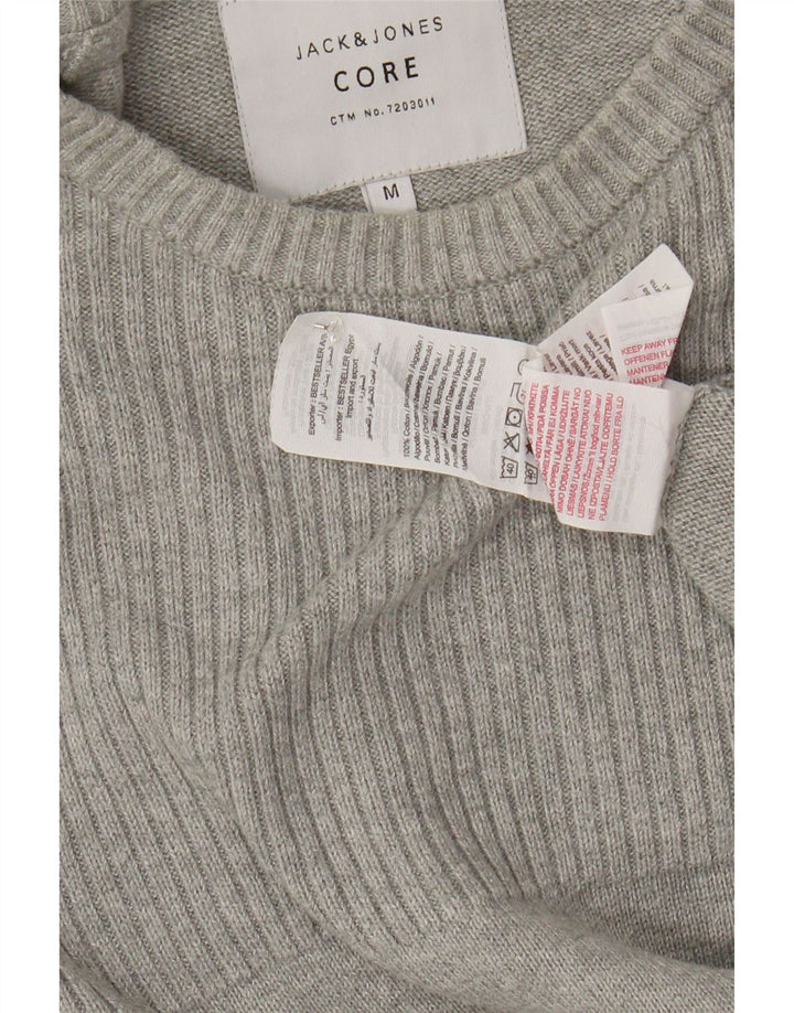 JACK & JONES Maglione maglione girocollo da uomo in cotone grigio medio