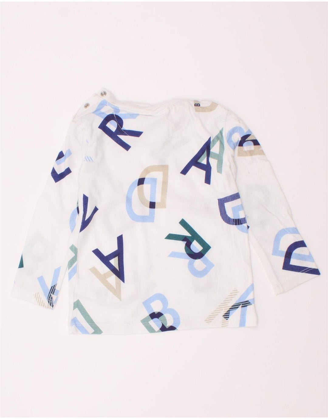 Ted Baker Top grafico per neonato a maniche lunghe 12-18 mesi in cotone bianco