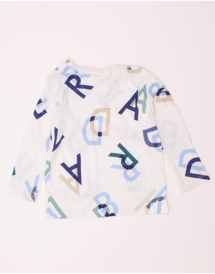 Ted Baker Top grafico per neonato a maniche lunghe 12-18 mesi in cotone bianco