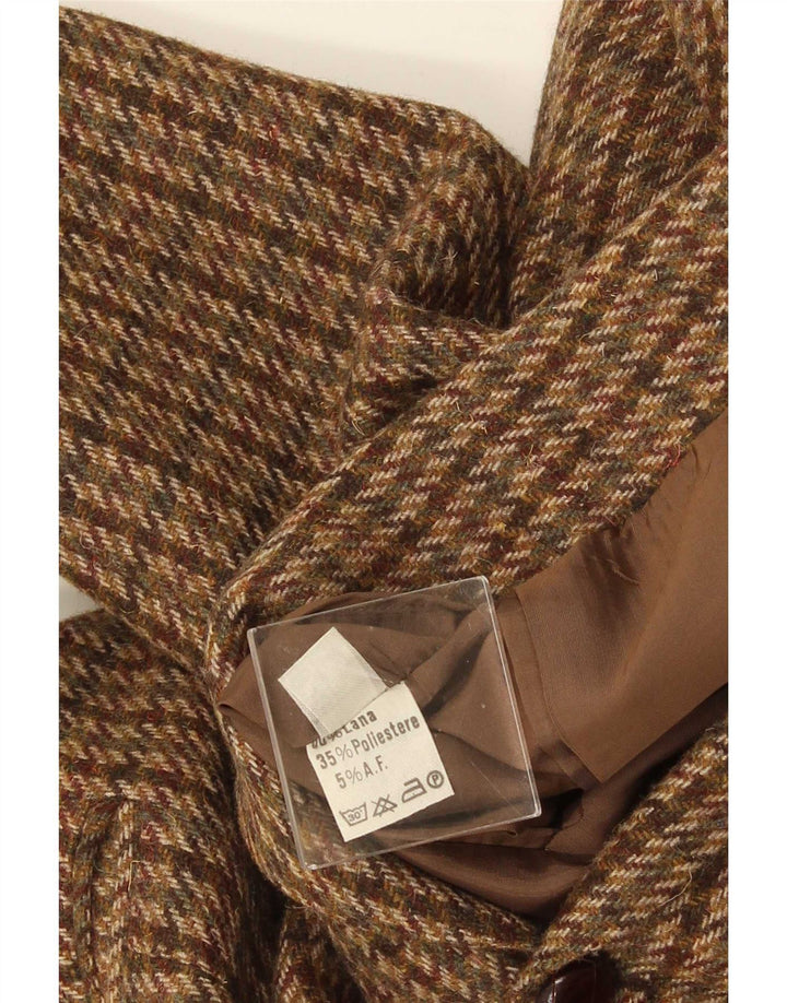 Giacca blazer vintage da uomo a 2 bottoni IT 52 XL lana pied de poule marrone