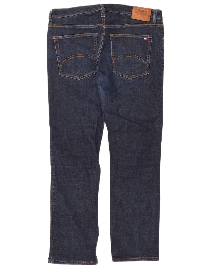 Jeans dritti da uomo Tommy Hilfiger W38 L32 cotone blu navy