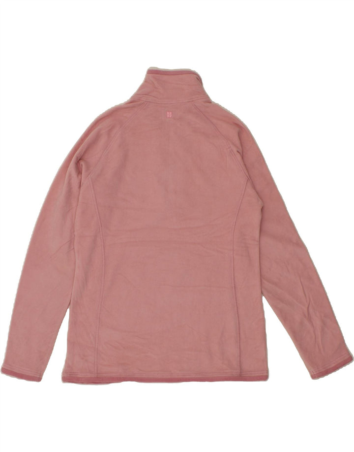 MOUNTAIN WAREHOUSE Womens Zip Neck Fleece Jumper UK 12 Medium Pink Vintage Mountain Warehouse and Second-Hand Mountain Warehouse from Messina Hembry 