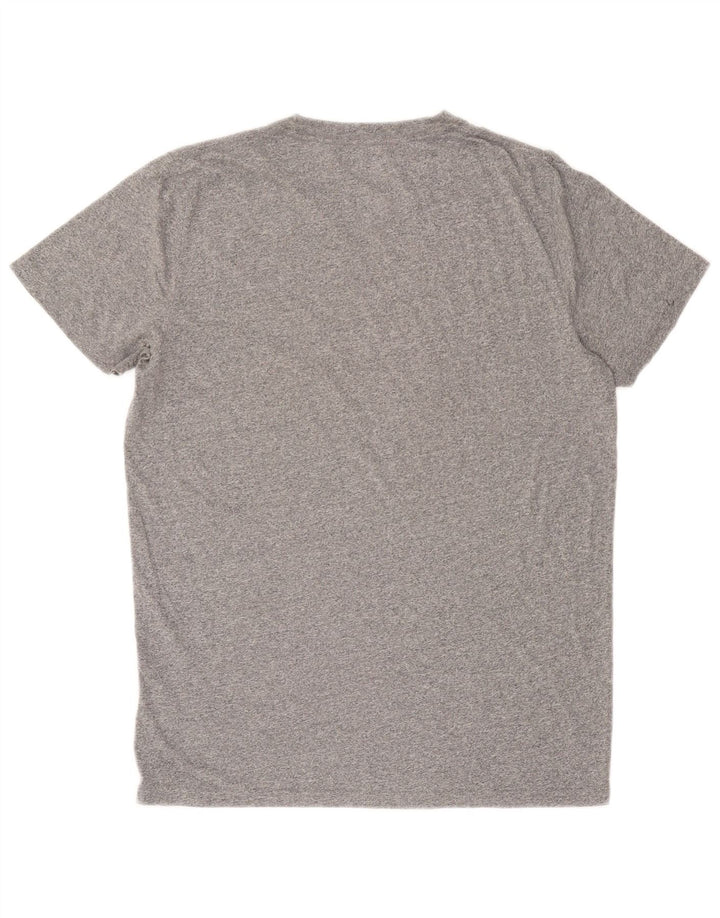 T-shirt Hollister da uomo in cotone grigio medio chiazzato