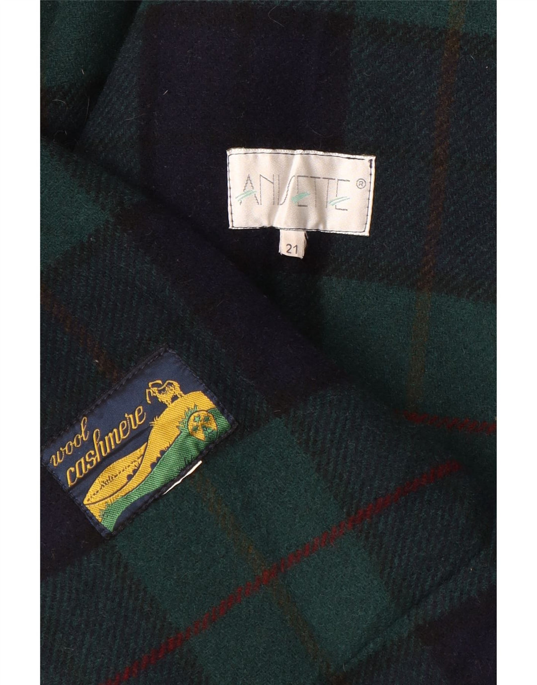 Soprabito vintage da donna UK 20 2XL in lana blu navy