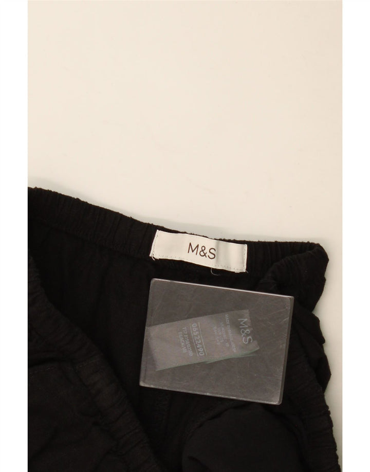 Pantaloncini chino da donna Marks & Spencer UK 10 piccoli W30 lino nero