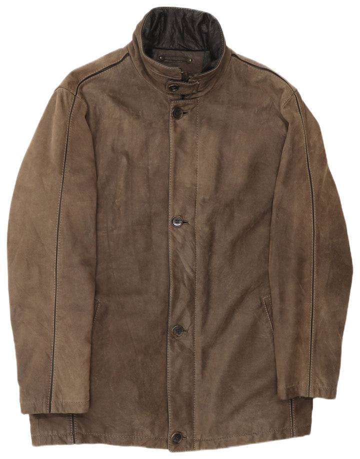 Cappotto in pelle da uomo Milestone IT 52 XL in pelle marrone