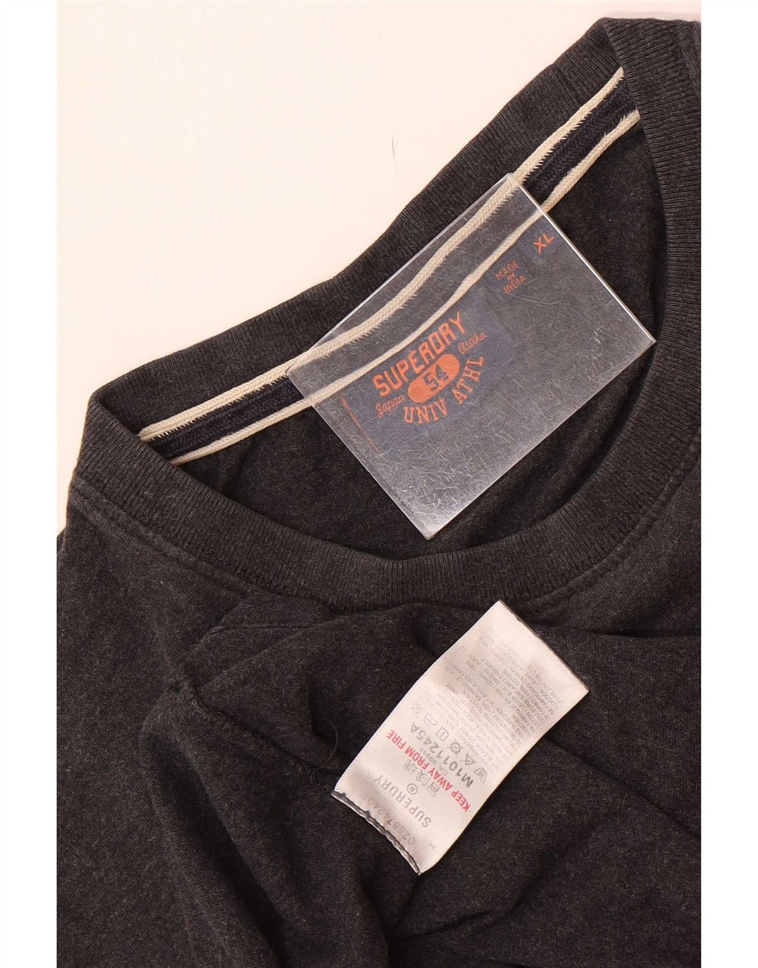 T-shirt grafica da uomo Superdry Top XL in cotone grigio