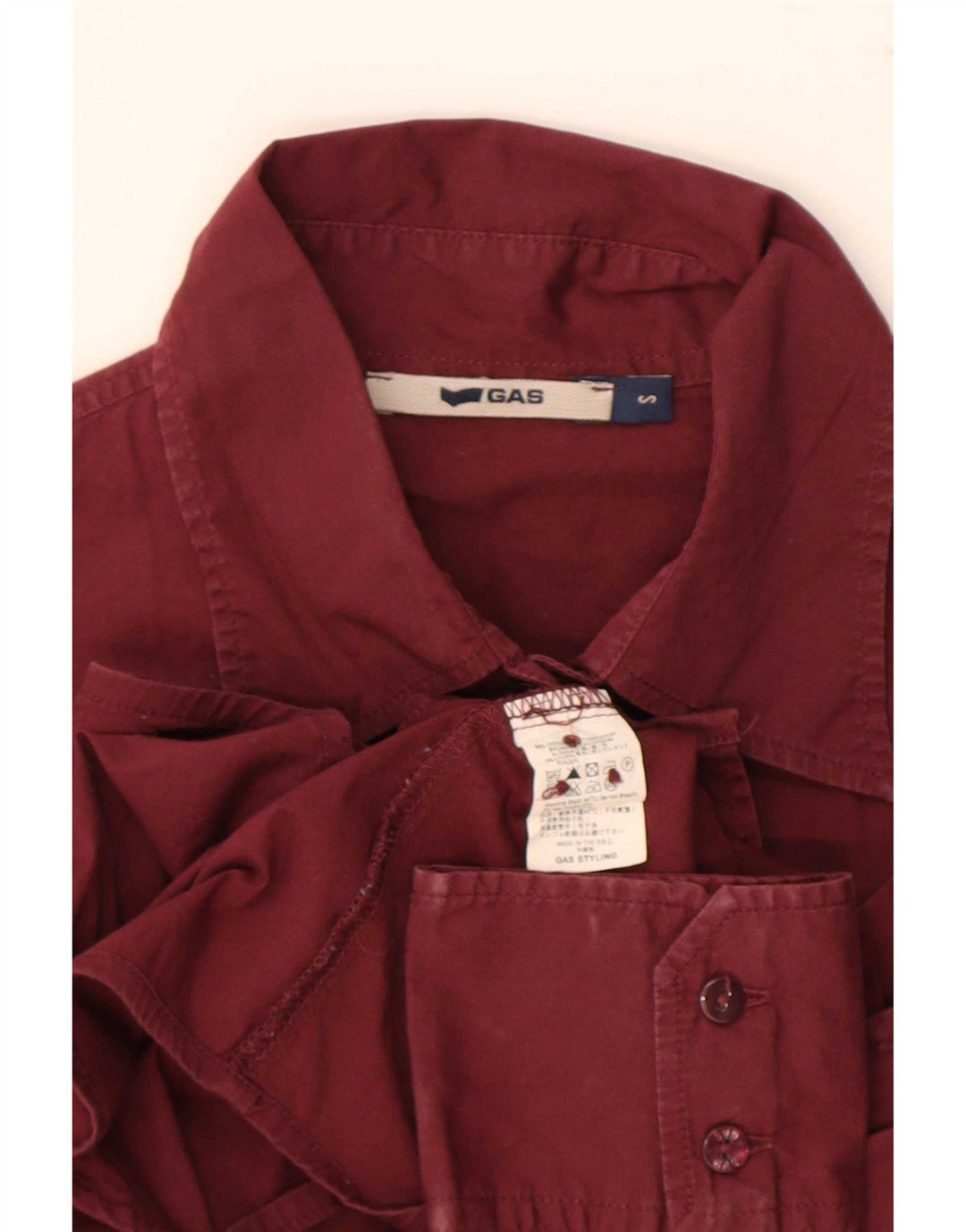 Camicia da donna Gas UK 10 Small Maroon Cotton
