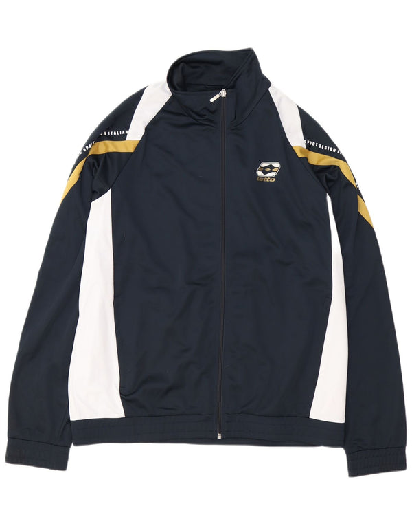 Giacca da tuta grafica da uomo Lotto 2XL Poliestere color block blu navy