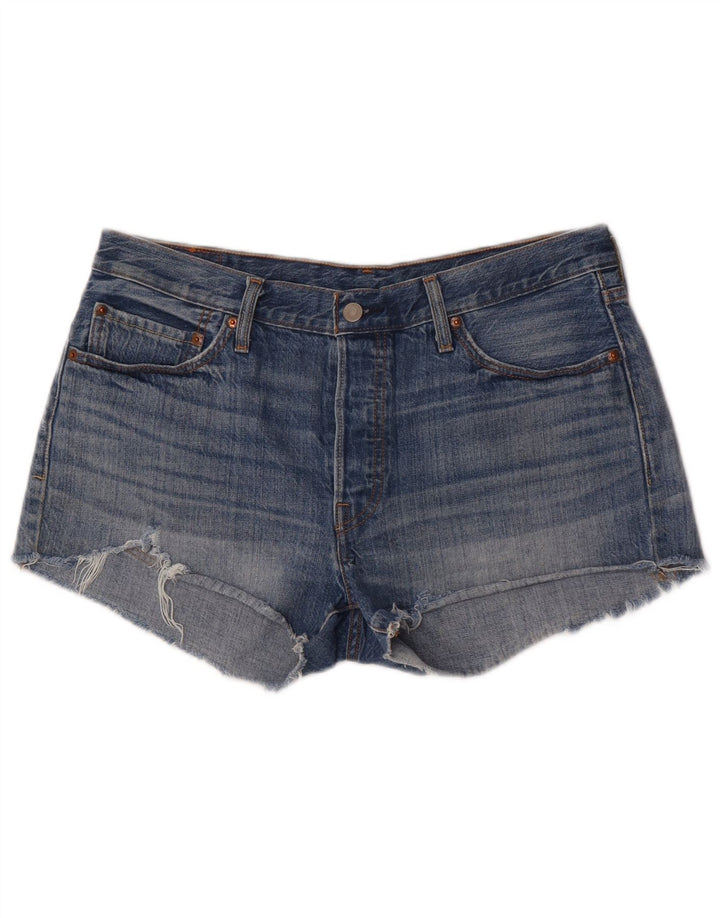 Pantaloncini di jeans Levi's 501 da donna W32 grandi in cotone blu