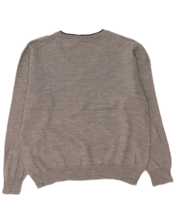 Polo Ralph Lauren Maglione da donna con scollo a V UK 16 Grande lana grigia