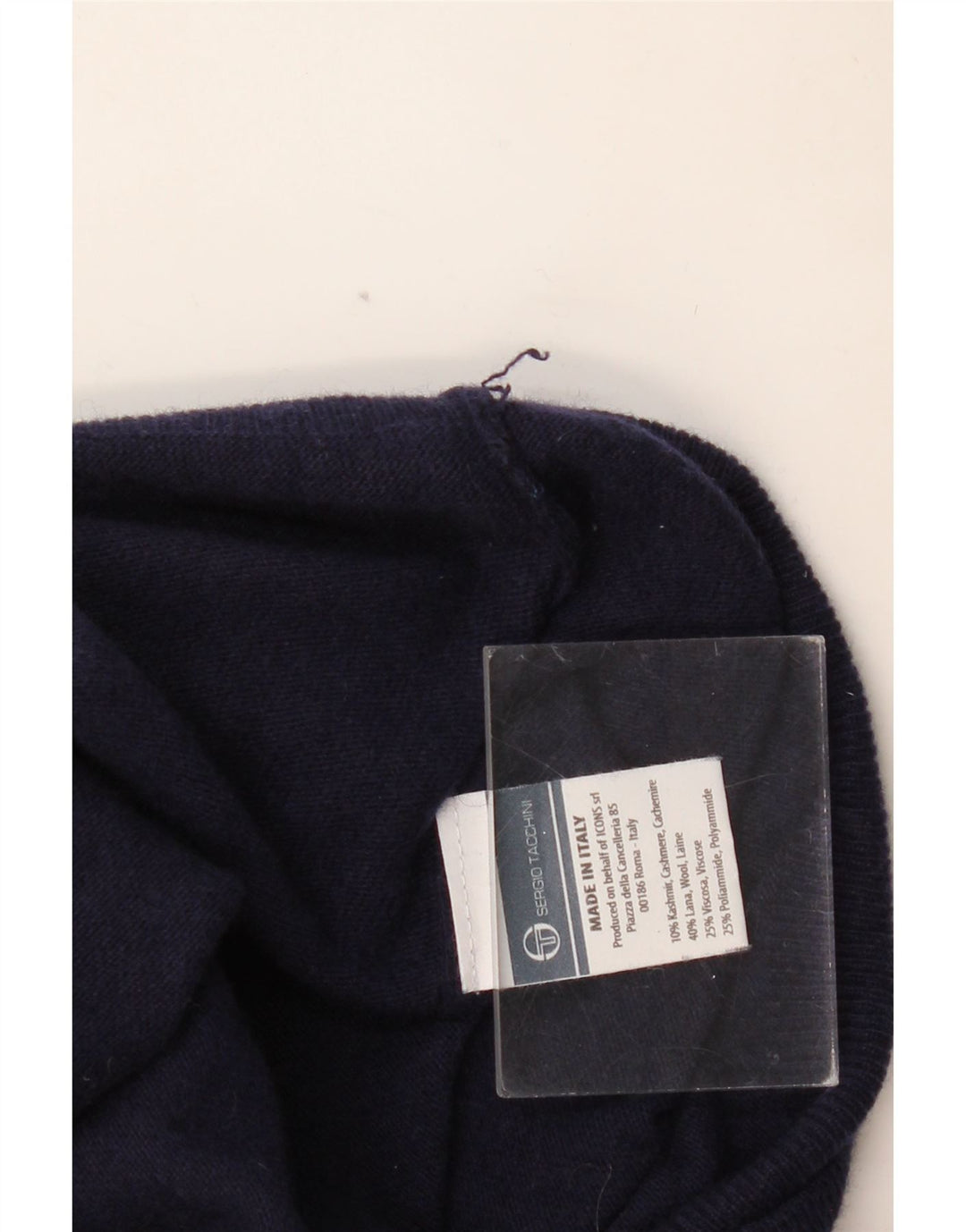 SERGIO TACCHINI Maglione da uomo maglione collo alto grande lana blu navy