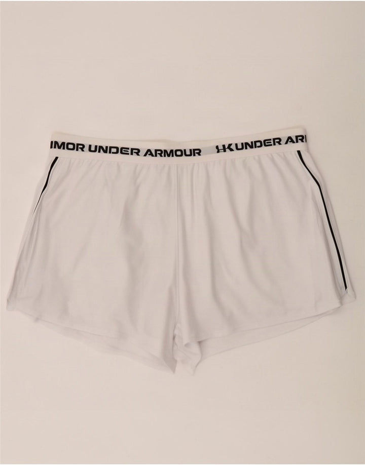 Pantaloncini sportivi grafici da donna Under Armour UK 20 2XL poliestere bianco