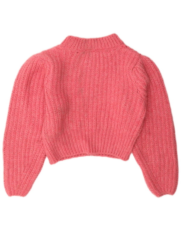 Maglione maglione da donna Topshop UK 10 piccolo acrilico rosa