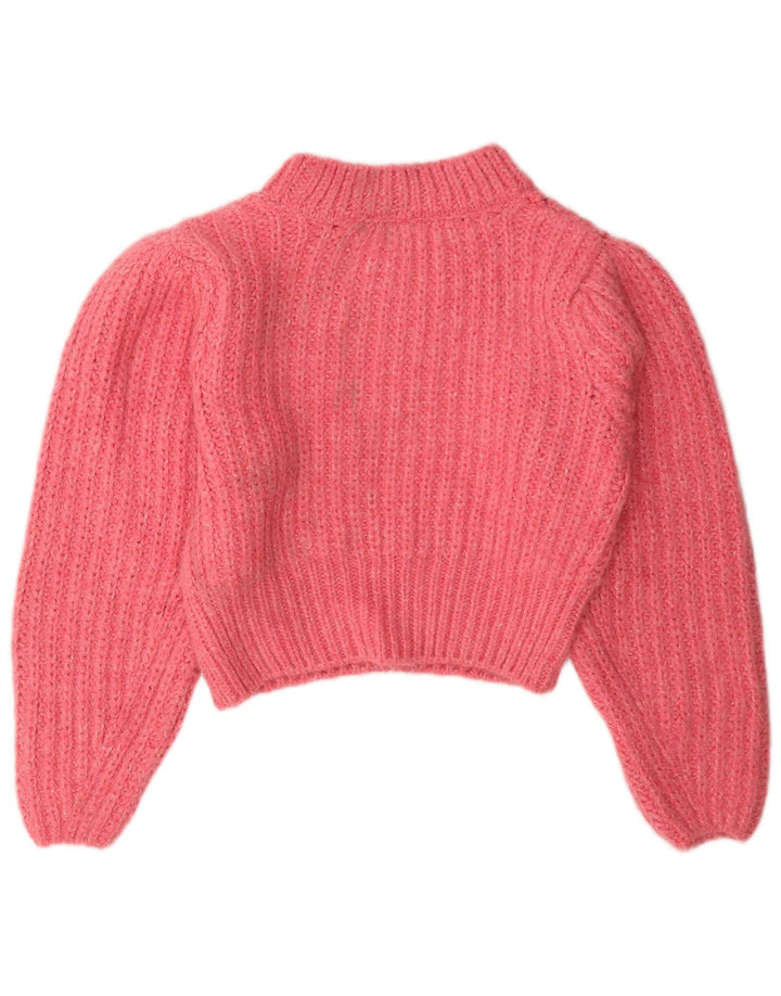 Maglione maglione da donna Topshop UK 10 piccolo acrilico rosa