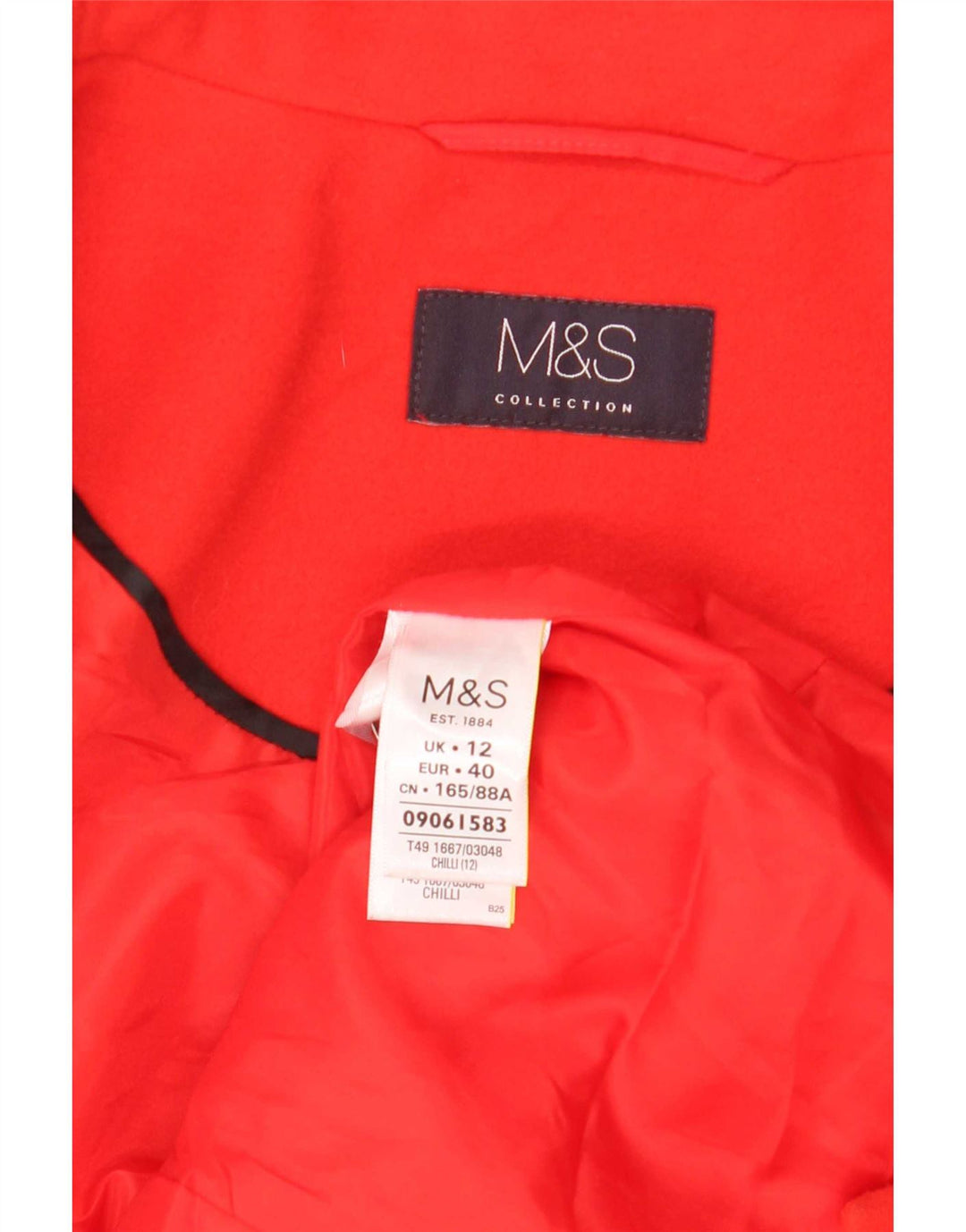 Soprabito da donna Marks & Spencer UK 12 poliestere rosso medio