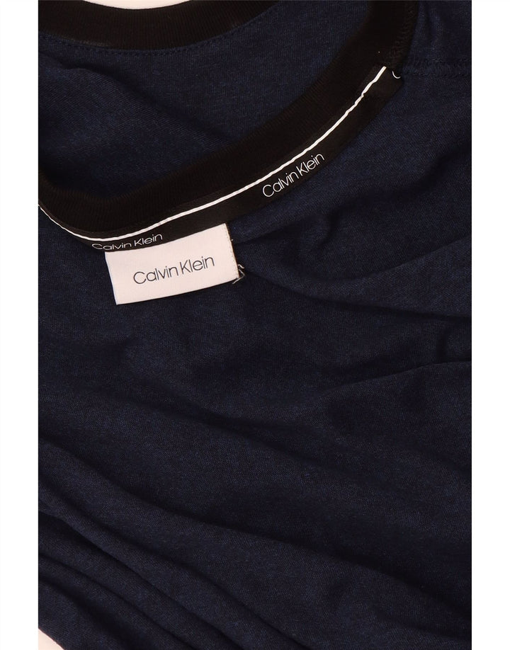 CALVIN KLEIN Mens Graphic T-Shirt Top Small Navy Blue Cotton