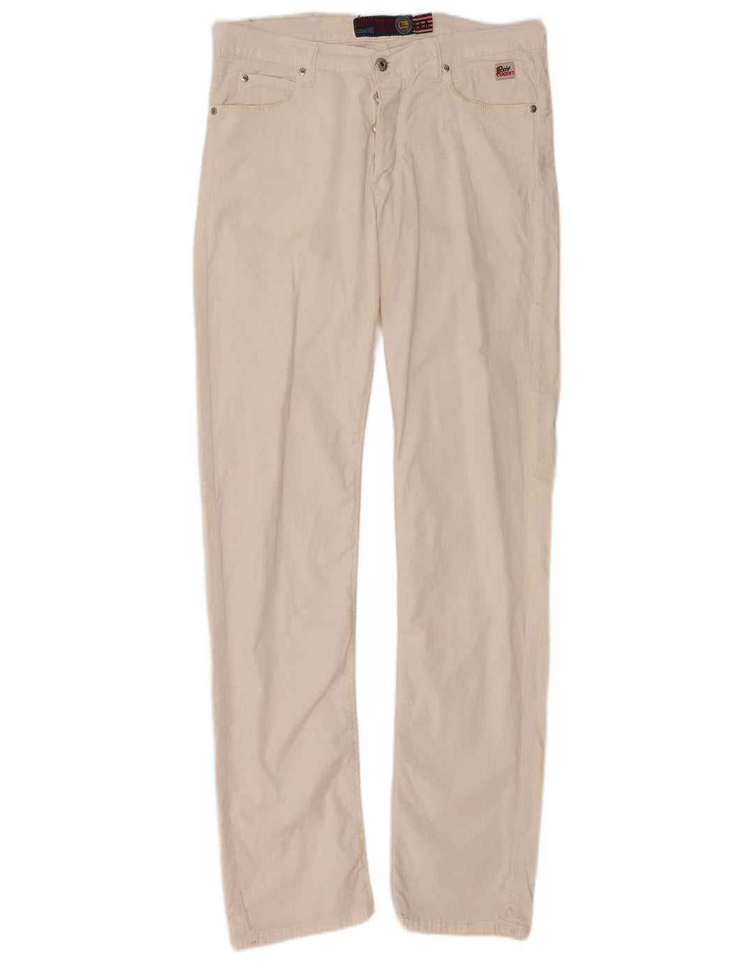 ROY ROGERS Pantaloni casual dritti da uomo W33 L33 Cotone bianco