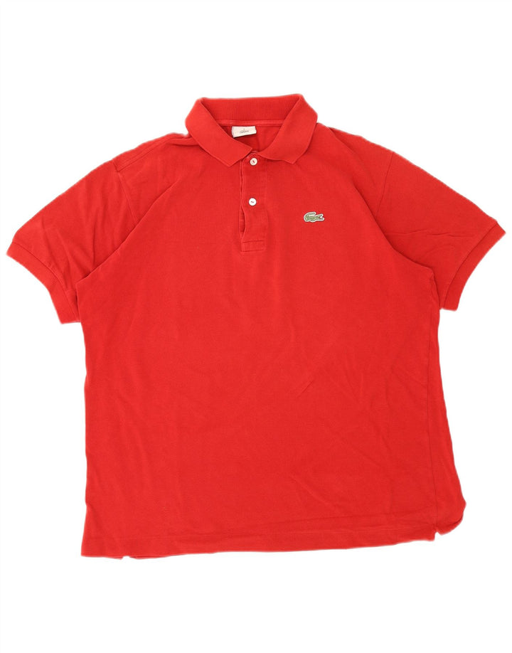 Polo da uomo Lacoste taglia 5 grande rossa in cotone classica