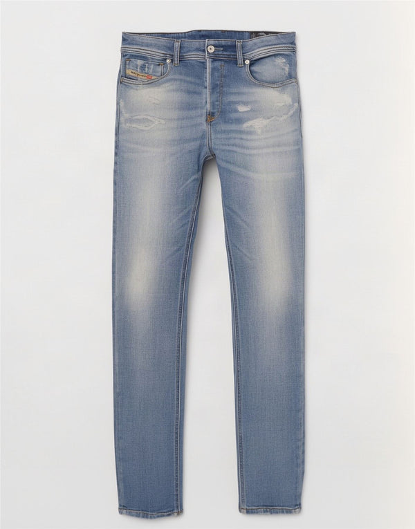 Jeans skinny slim effetto consumato da uomo Diesel W30 L32 in cotone blu
