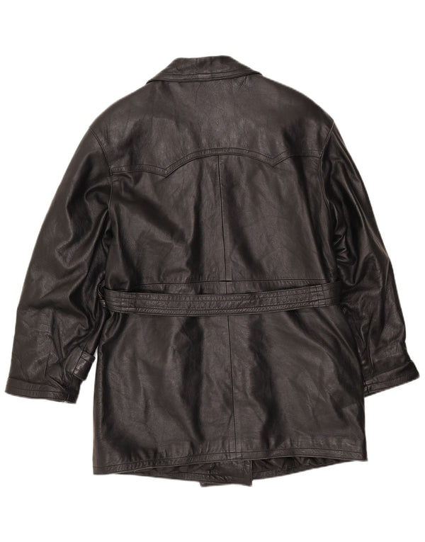 Cappotto da donna LAVORAZIONE ARTIGIANA UK 12 Medio in pelle nera