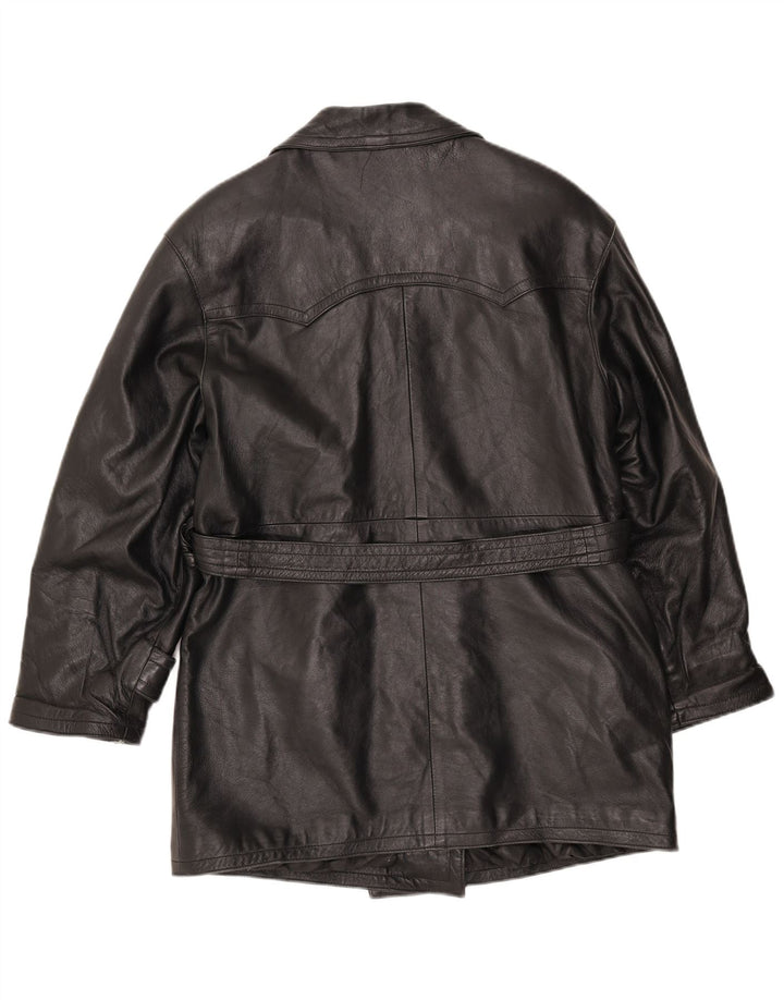 Cappotto da donna LAVORAZIONE ARTIGIANA UK 12 Medio in pelle nera