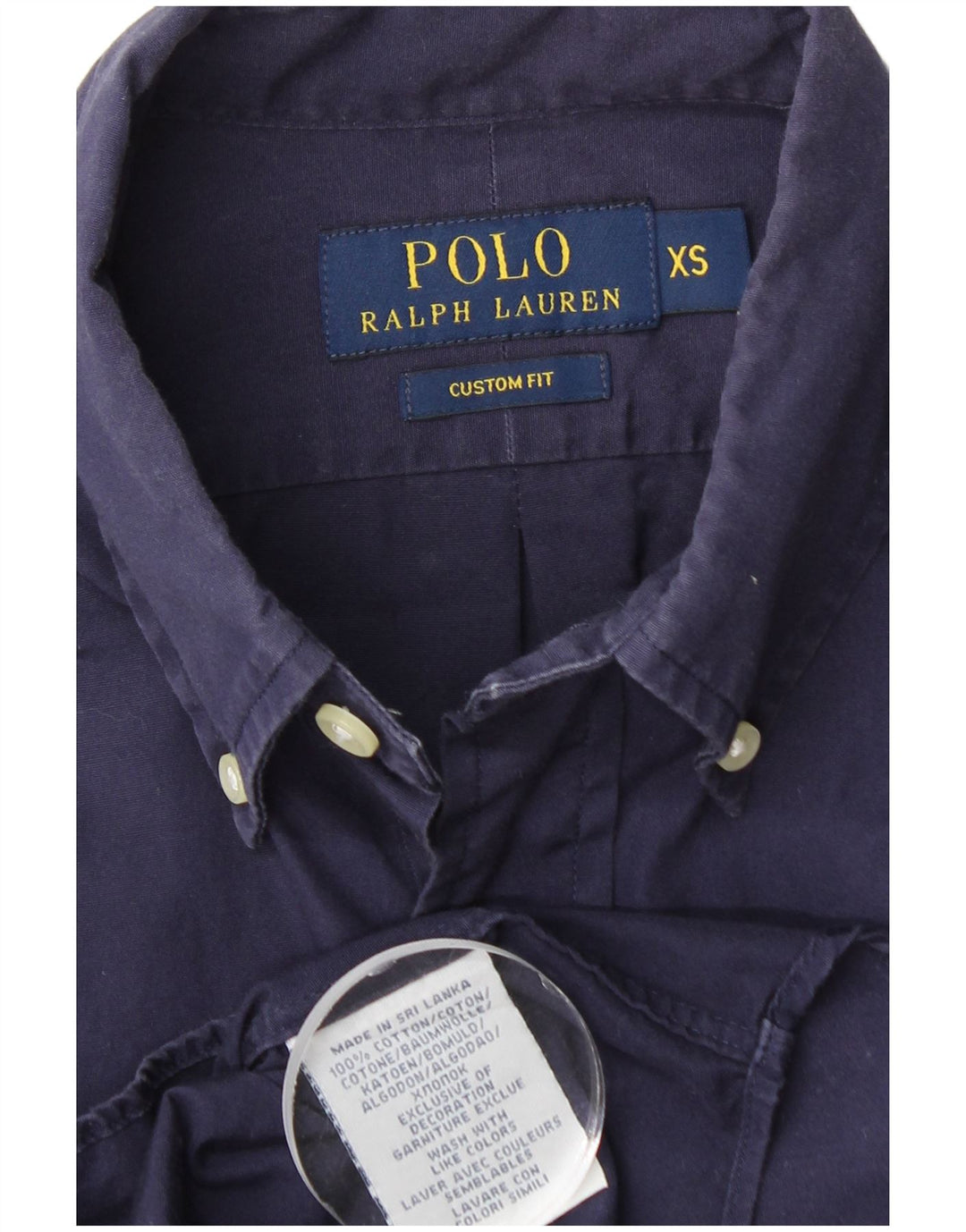 POLO RALPH LAUREN Camicia da uomo su misura XS in cotone blu navy