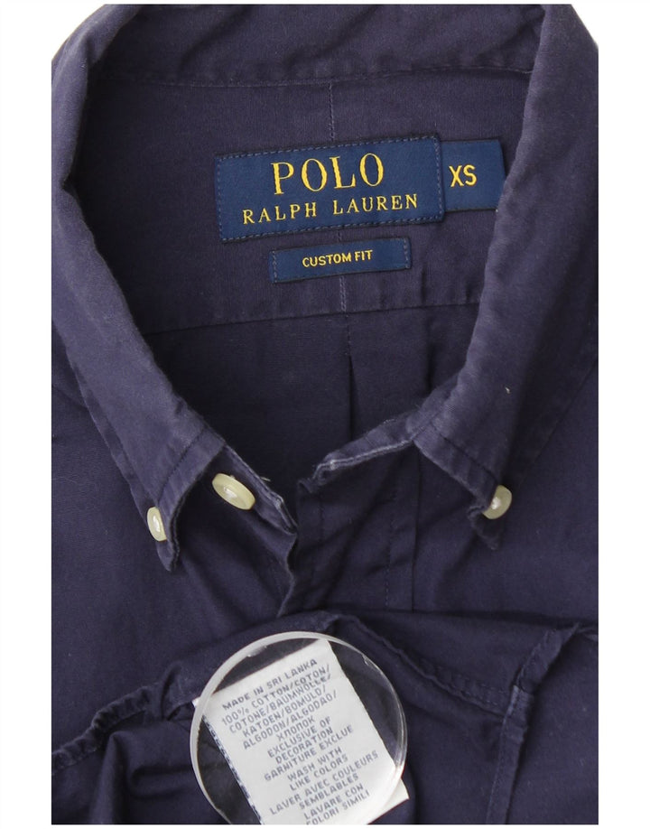 POLO RALPH LAUREN Camicia da uomo su misura XS in cotone blu navy