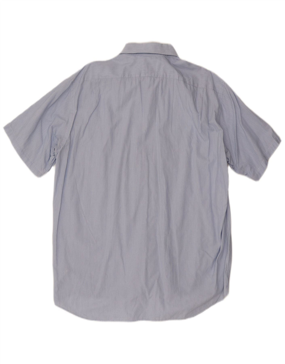 LACOSTE Camicia a maniche corte da uomo taglia 41 grande cotone gessato blu