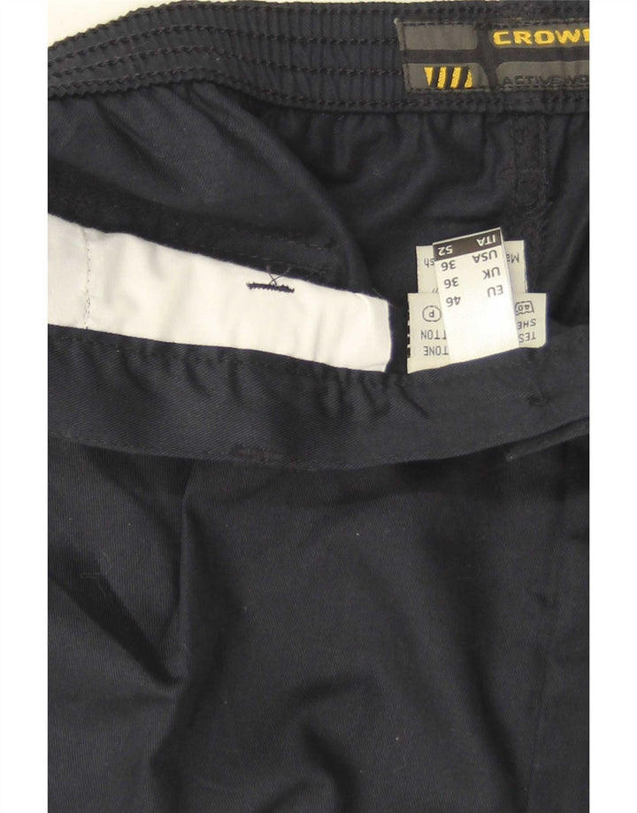 Pantaloncini chino con ancoraggio da uomo Crown W36 grandi in cotone blu navy