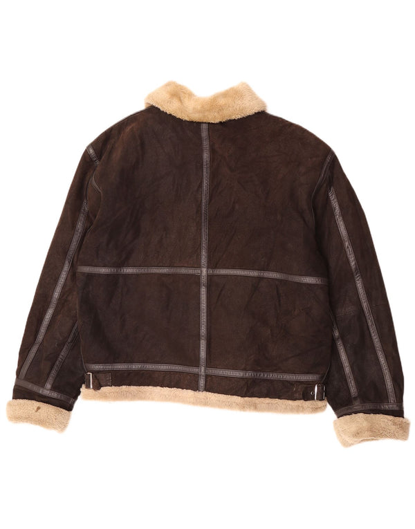 Giacca in pelle Sherpa da uomo Conbipel UK 40 grande marrone