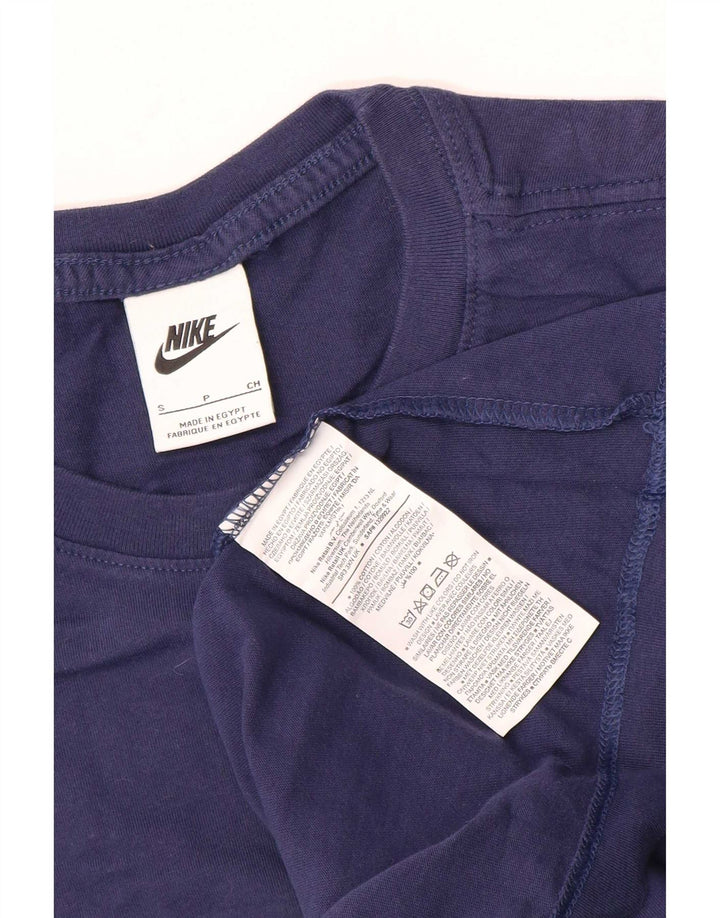 T-shirt grafica da uomo Nike Top Small in cotone blu navy
